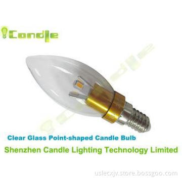 360 Degree Led Candle Lamp Golden 1070 Aluminum Point Shape